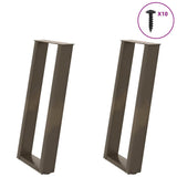 Console Table Legs U-Shaped 2 pcs Natural Steel 28x cm Steel 4012779