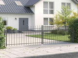 Double Gate with Lock Woerden Grey 400 x 199.5 cm Steel 42008857