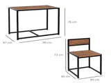 Dining Table and Chairs Set 2, Dining Room Sets, Rectangular Space Saving Table and 2 Chairs for T3398P344252