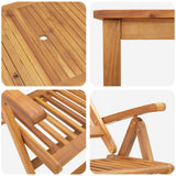 Garden Dining Set Folding 7 pcs Brown Solid Acacia Wood 3394735