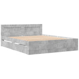 Bed Frame with Headboard without Mattress Concrete Grey 160x200 cm 3295551