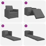 Folding Sofa Bed Dark Grey 74 x 77 x 81 cm Fabric 42030490