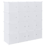 Storage Cube Organiser with 16 Cubes and Hanging Rods PP 4019585