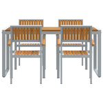 Garden Dining Set 5 pcs Grey and brown 160 x 80 x 75 cm 3284369