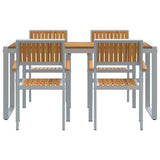 Garden Dining Set 5 pcs Grey and brown 160 x 80 x 75 cm 3284369