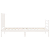 Bed Frame without Mattress White Single Solid Wood 3194992