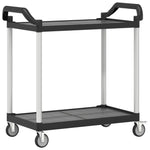 ZNTS 2-Tier Trolley Black 99x50x97 cm Aluminium 30324