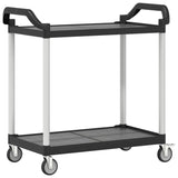 ZNTS 2-Tier Trolley Black 99x50x97 cm Aluminium 30324