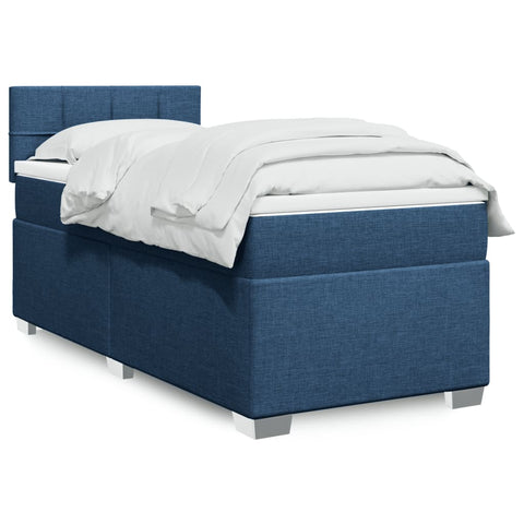Box Spring Bed with Mattress Blue 100x200 cm Fabric 3285805