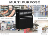 Portable Tool Box, Metal Tool Chest on Wheels with 6 Drawers for Garage and Workshop, Black T3398P344498