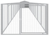 Dog House with Roof Light Grey 117x1221x123 cm Galvanised Steel 3189068
