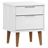 Bedside Cabinet MOLDE White 40x35x48 cm Solid Wood Pine 350496