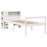 Bookcase Bed without Mattress White 75x190 cm Small Single Solid Wood Pine 3321989