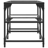 Coffee Table with Transparent Glass Top 78.5x40x45 cm Steel 846010