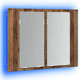 LED Mirror Cabinet Old Wood 60x12x45 cm Engineered Wood 856282