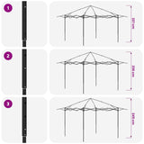 Gazebo with 4 Sidewalls 4 x 4 m Beige and Brown 42036821