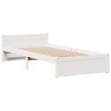 Bookcase Bed without Mattress White 100x200cm Solid Wood Pine 3322454