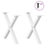 ZNTS Coffee Table Legs X-Shaped 2 pcs White 50x cm Steel 4012897