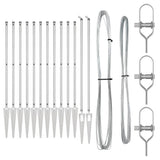 Ground Spike Fence Post 13 pcs Silver Powder-Coated Steel 42004277