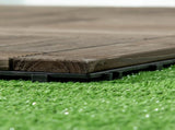 12" x 12" Interlocking Deck Tiles, Pack of 27 Outdoor Flooring Patio Tiles-Teak-AS 46120676