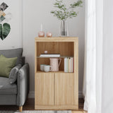 Side Cabinet with LED Lights Sonoma Oak Engineered Wood 836625