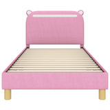 Children's Bed Frame with Headboard Pink 90 x 190 cm Fabric 42011222
