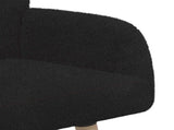 2 Seater Sofa with Solid Wood Legs Black Boucl 42051068