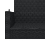 Swing Bench Black 119x56x48 cm Poly Rattan 365625