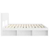 Bed Frame with Storage and Headboard White 200 x 200 cm 3414171