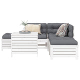 6 Piece Garden Sofa Set White Solid Wood Pine 3250705