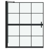 Bath Shower Screen Black and Transparent 100 x 68 x 128 cm 42018554