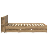 Bed Frame with Storage Artisan Oak 80 x 200 cm Engineered Wood 3433912