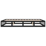 Bed Frame without Mattress Black 120x200 cm Solid Wood 820795