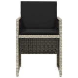 5 Piece Garden Dining Set with Cushions Light Grey Poly Rattan 365087