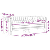 Sofa Dark Grey 201.5 x 74.5 x 74.5 cm Polyester 42013011