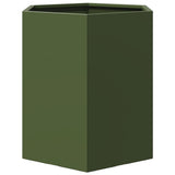 Garden Planter 2 pcs Olive Green Hexagon 46x40x45 cm Steel 851115