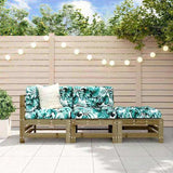 3 Piece Garden Lounge Set Impregnated Wood Pine 825652