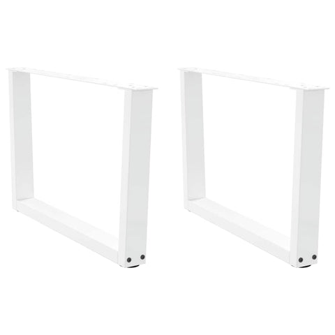 ZNTS Dining Table Legs V-Shape 2 pcs White 70x cm Steel 4012637