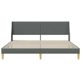Bed Frame with Headboard Dark Grey 180 x 200 cm Fabric 42027379