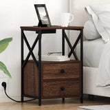 Bedside Cabinet Brown Oak 40 x 31 x 60 cm Engineered Wood 859568