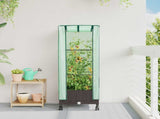 Garden Planter with Greenhouse Cover&Wheels Brown PP 3422924