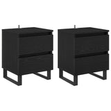 Bedside Cabinet 2 pcs Black Oak 40 x 35 x 50 cm Engineered Wood 881919