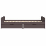 Bed Frame without Mattress Dark Brown Solid Wood Pine 90x200 cm 322162