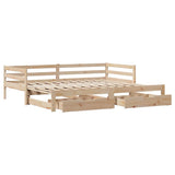 Daybed with Trundle and Drawers without Mattress 90x190 cm Single 3302146
