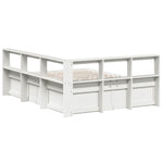 ZNTS Bookcase Bed without Mattress White 140x200cm Solid Wood Pine 3324461