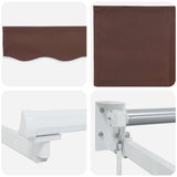 Manual Retractable Awning with LEDs Brown and White 3.5 x 2 m 3419214