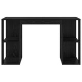 Desk with Shelf Black Oak 130 x 50.5 x 75 cm Engineered Wood 869499