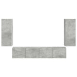 TV Wall Cabinet Set 4 pcs Concrete Grey Engineered Wood 3408919