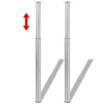 ZNTS 2 Telescopic Table Legs Brushed Nickel 710 mm-1100 mm 242152