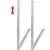 ZNTS 2 Telescopic Table Legs Brushed Nickel 710 mm-1100 mm 242152
